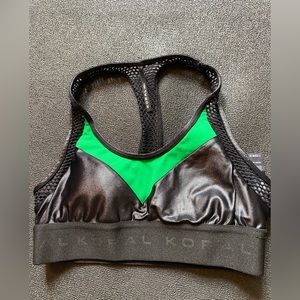 Koral emblem infinity sports bra - green and black shine